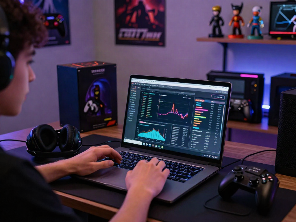 Engaging scene analyzing 토토사이트 검증 먹튀스팟 data with interactive gaming setup and charts.