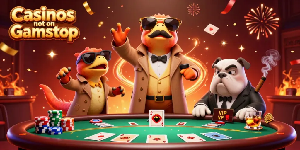 Experience thrilling adventures at Casinos not on Gamstop with raptors in a trench coat.